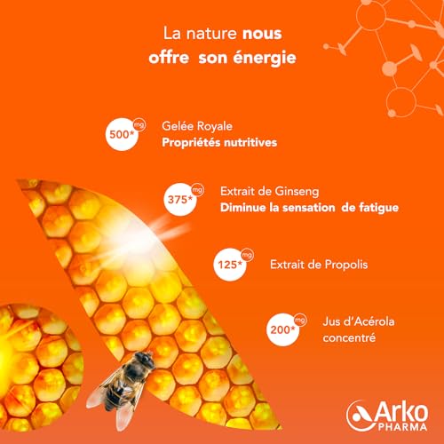 Arkopharma - Arkoroyal Dynergie Bio | Gelée Royale & Propolis - Booster Énergie Immunité - Complément Alimentaire Nature