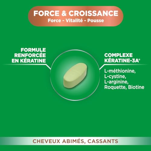 Complément alimentaire pour la vitalité capillaire, renforcement des cheveux en cas de cheveux abîmés - Biotin et Kérati