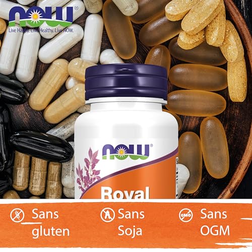 Now Foods Royal Jelly 500mg, 60 capsules, laboratoire testé, 6% 10-HDA, sans gluten, sans soja, without GMO