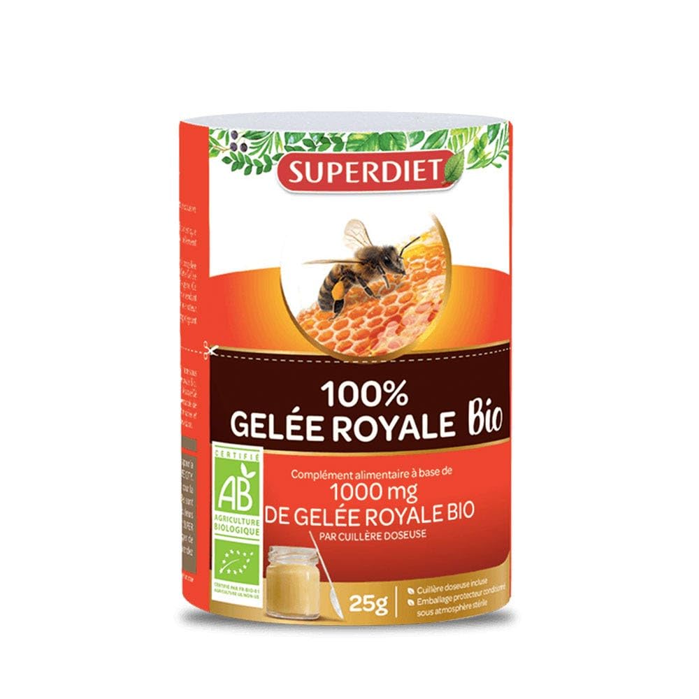 GELÉE ROYALE BIO 1 000MG SUPERDIET - Fortifiant - Cuillère doseuse incluse